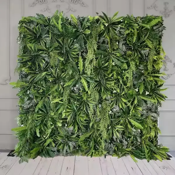 green plant photo wall