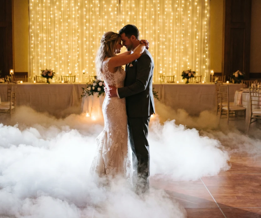 Low smoke machine in use at weddings