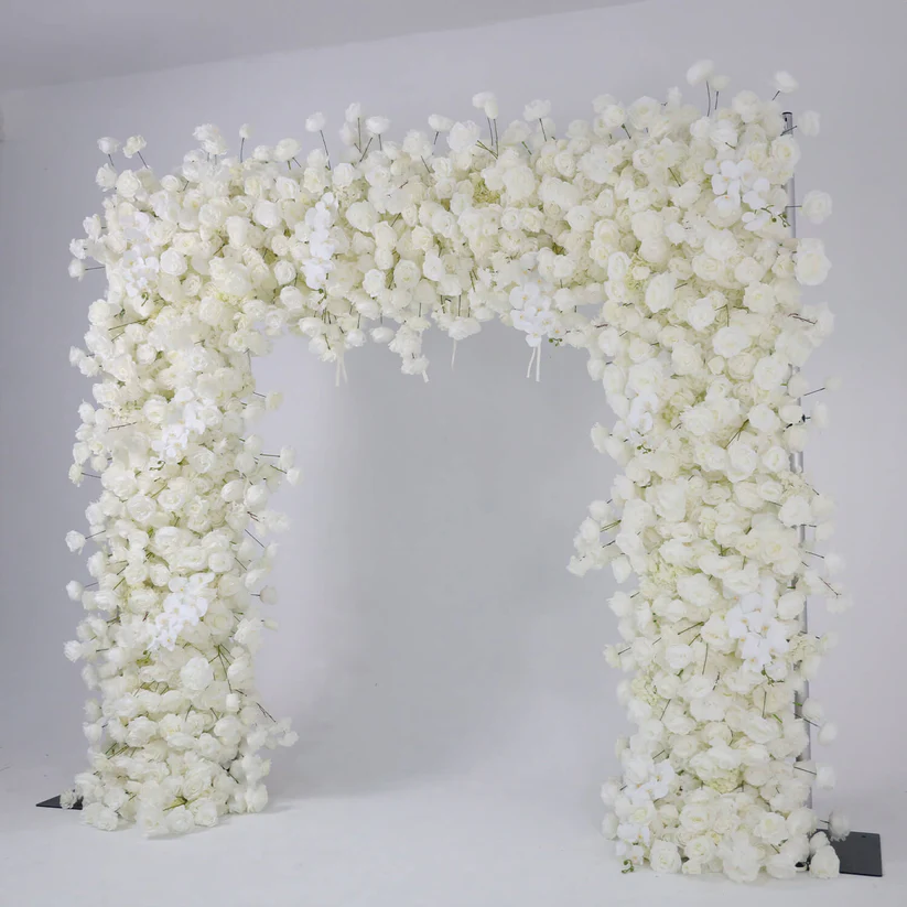 white rose photo arch