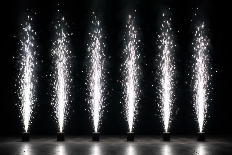 Cold spark machine in use at weddings